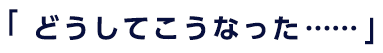  「どうしてこうなった…… 」
